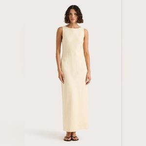 Pendleton Cream Linen Tencel Blend Sleeveless Maxi Dress Size 16